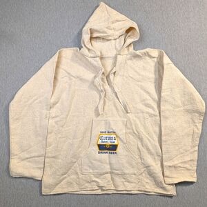 Senor Frog's Mexico Hoodie Adult Large-XL Cream Burlap Limited Edition Rare